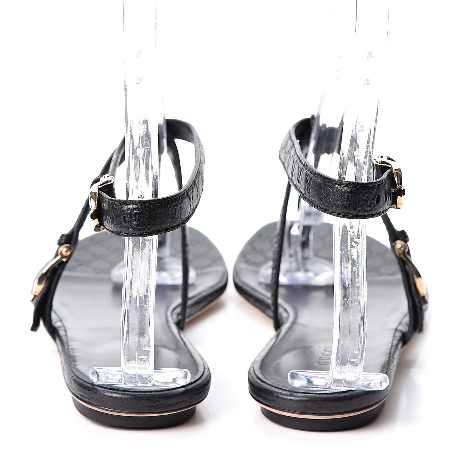 Calfskin Microguccissima Thong Sandals 40 Black