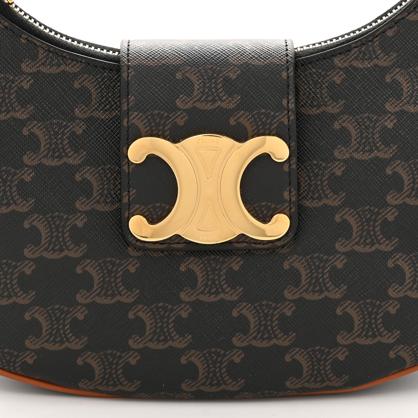 Triomphe Canvas Calfskin Medium Strap Ava Triomphe Shoulder Bag Tan