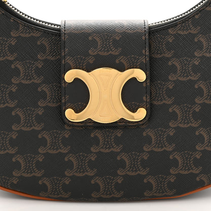 Celine Triomphe Canvas Calfskin Medium Strap Ava Triomphe Shoulder Bag Tan 9 of 12