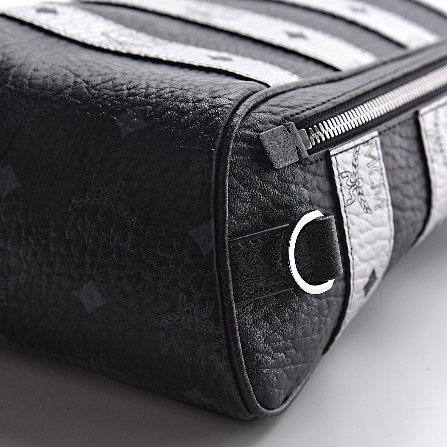 MCM Visetos Spot Medium Sling Bag Black Silver 10 of 10