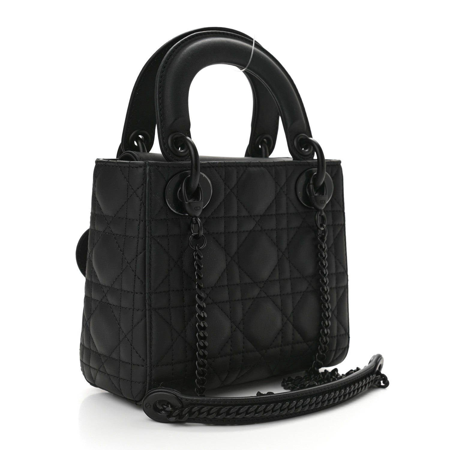 Christian Dior Ultra Matte Calfskin Cannage Mini Lady Dior Black 3 of 9