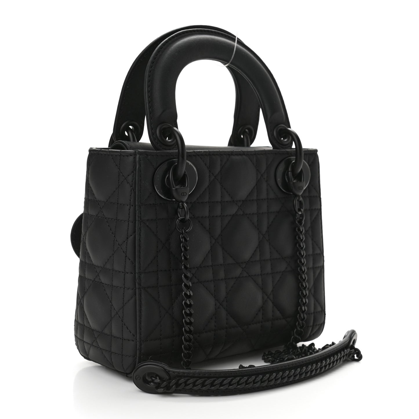 Ultra Matte Calfskin Cannage Mini Lady Dior Black