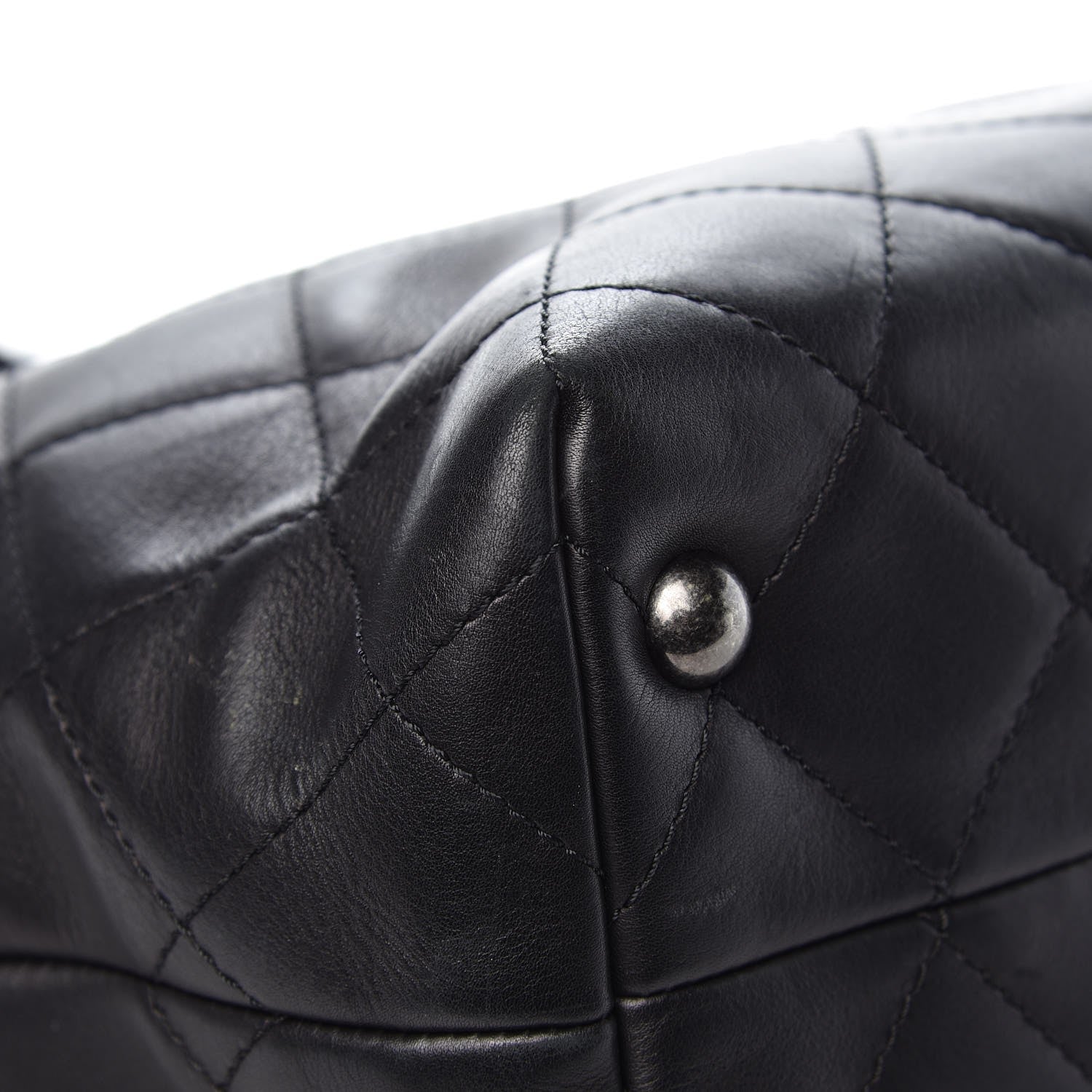 Chanel Calfskin Quilted Shopping In Chains Tote Black 8 of 13