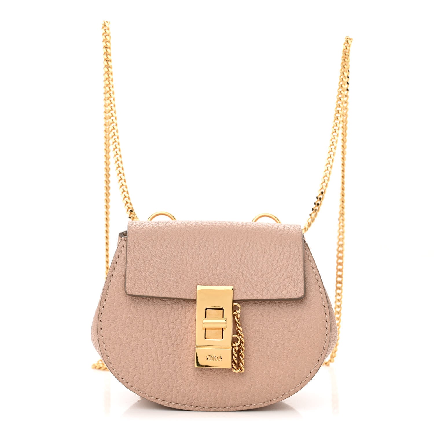 Chloe Grained Lambskin Mini Drew Crossbody Backpack Cement Pink 1 of 10