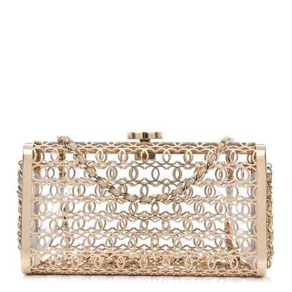Chanel Metal CC Moucharabieh Minaudiere Crossbody Gold 1 of 9