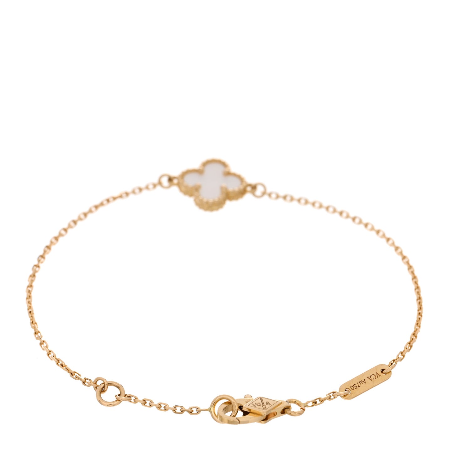 18K Yellow Gold Mother of Pearl Sweet Alhambra Bracelet