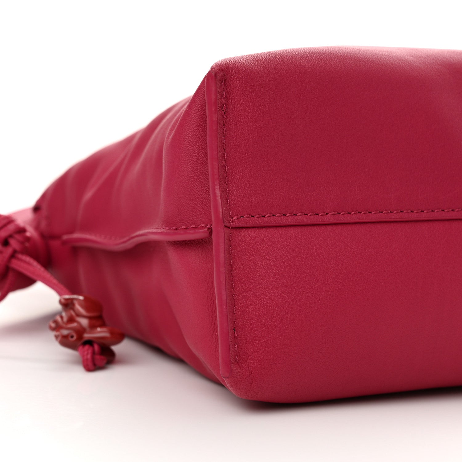 Loewe Satin Calfskin Monochrome Flamenco Knot Clutch Ruby Red Glaze 8 of 9