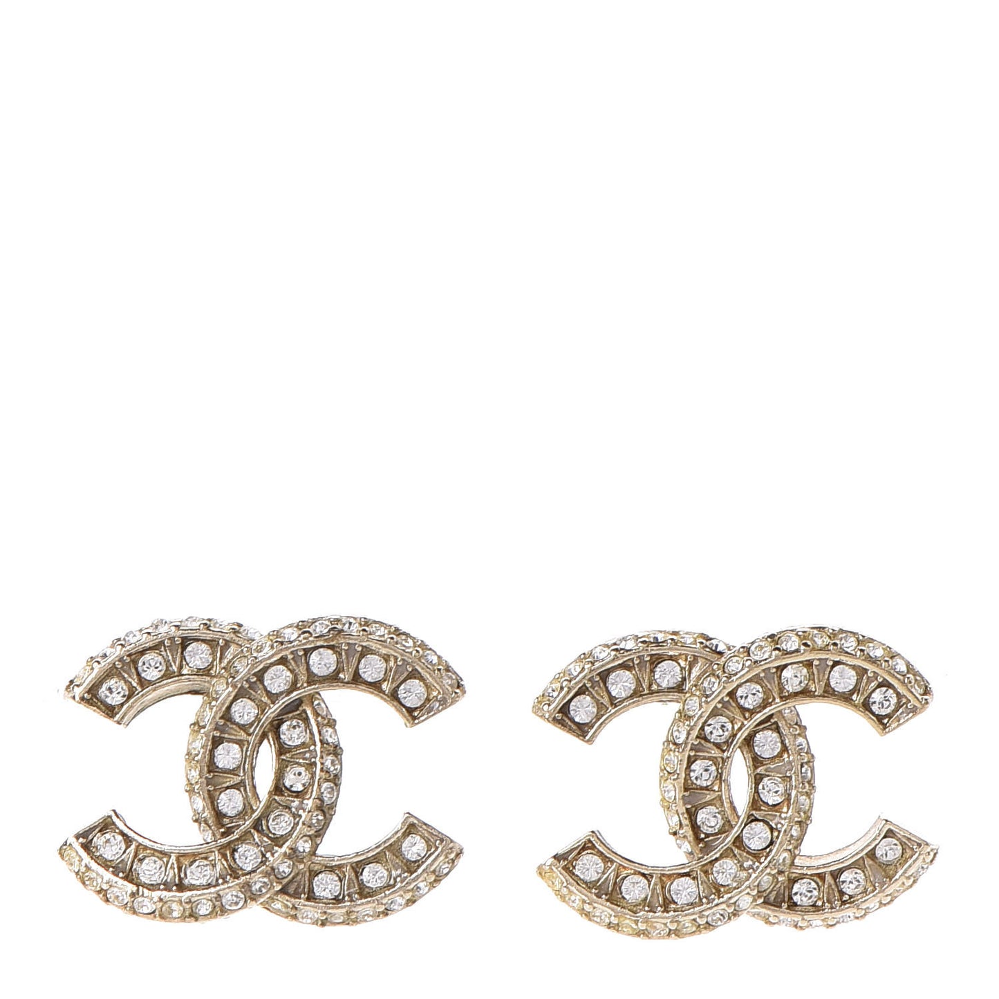 Crystal Timeless CC Earrings Light Gold