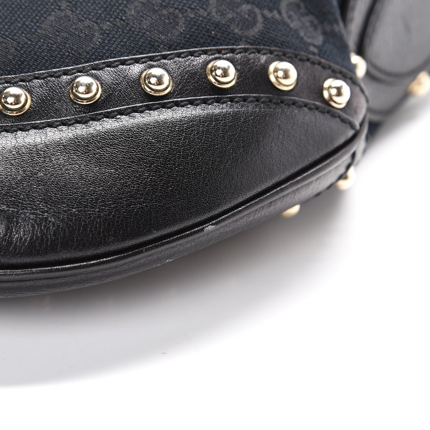 Monogram Web Studded Pelham Shoulder Bag Black