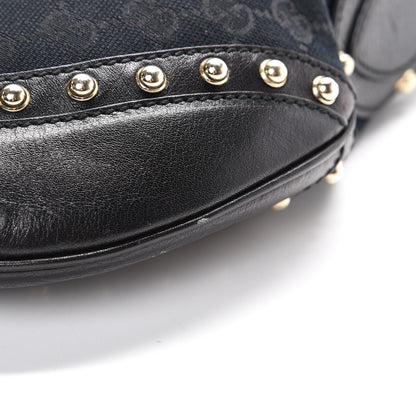 Gucci Monogram Web Studded Pelham Shoulder Bag Black 10 of 11