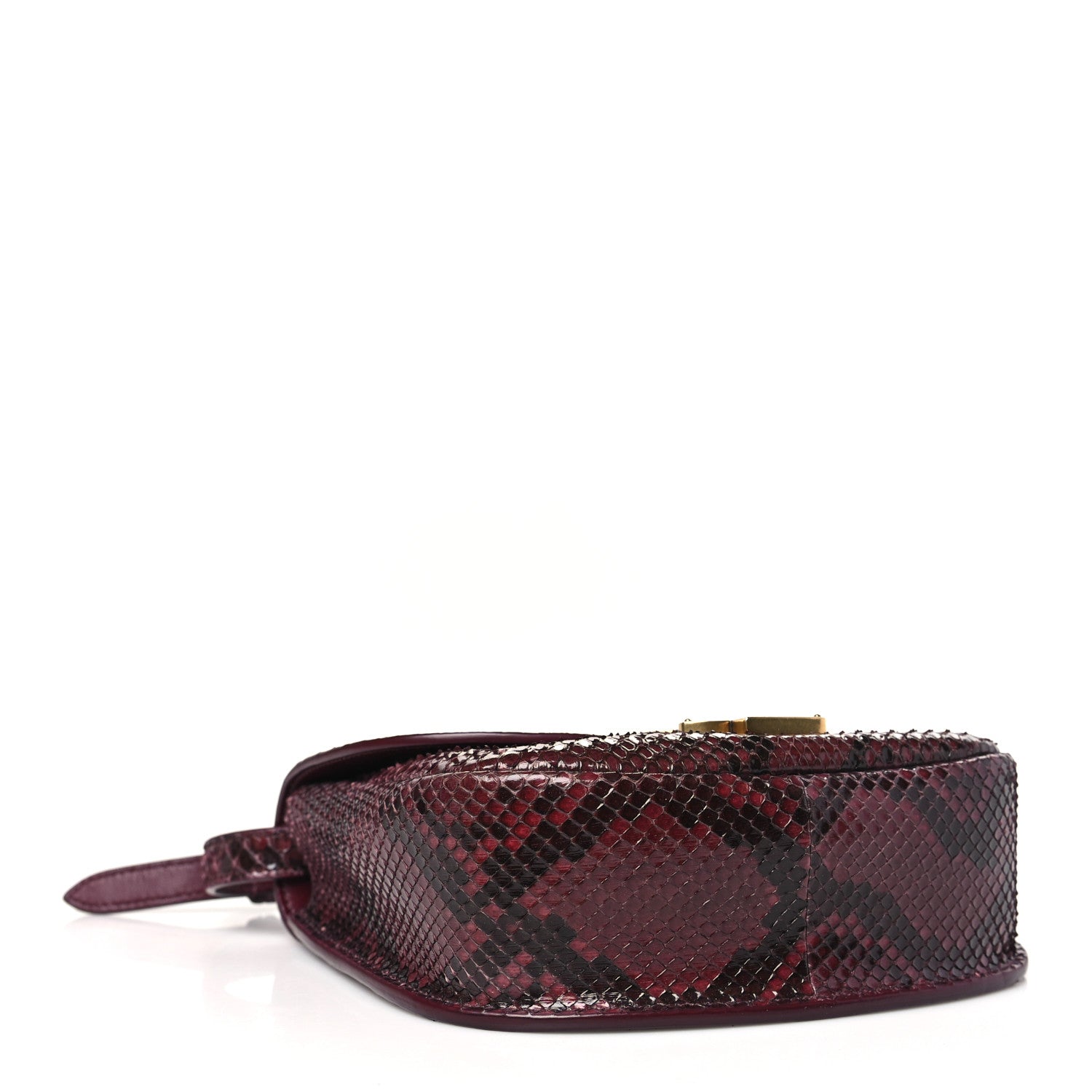 Saint Laurent Snakeskin Small Kaia Satchel Burgundy 4 of 10