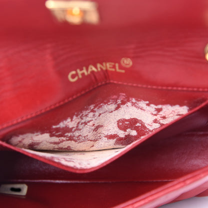 Chanel Lambskin Quilted Mini Rectangular Flap Red 8 of 12
