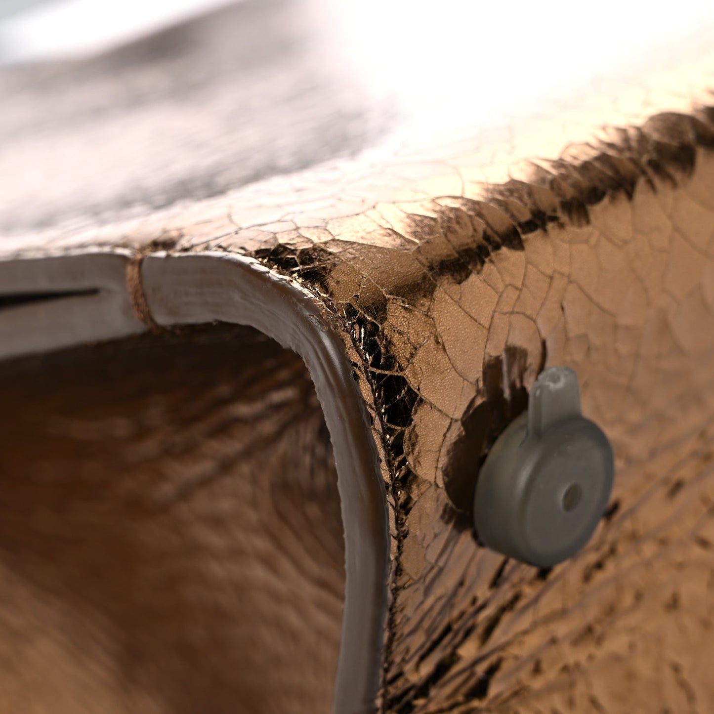 Metallic Calfskin Medium Diorever Flap Bronze