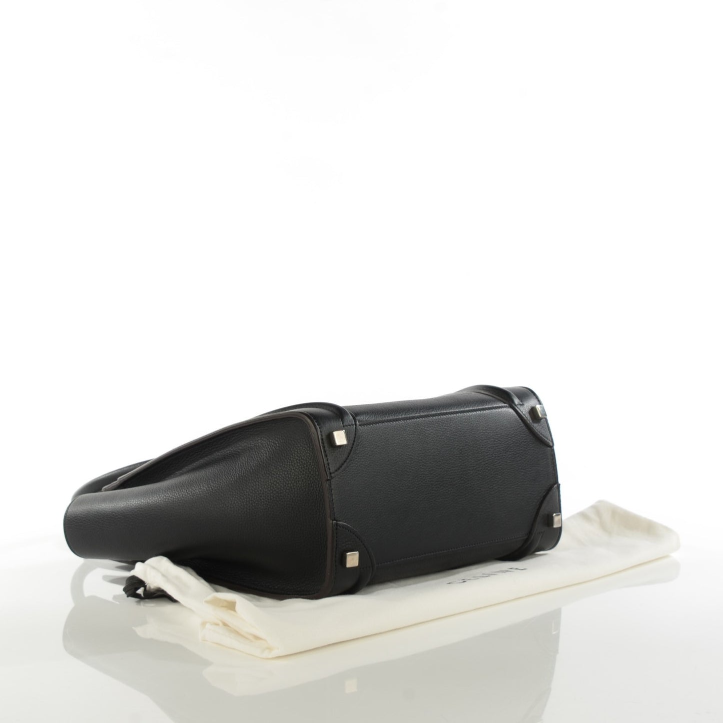 Drummed Calfskin Micro Luggage Black