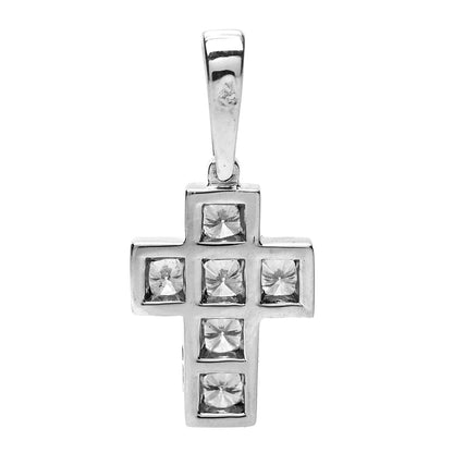 Cartier 18K White Gold Diamond .30ctw Cross Charm Pendant 3 of 7