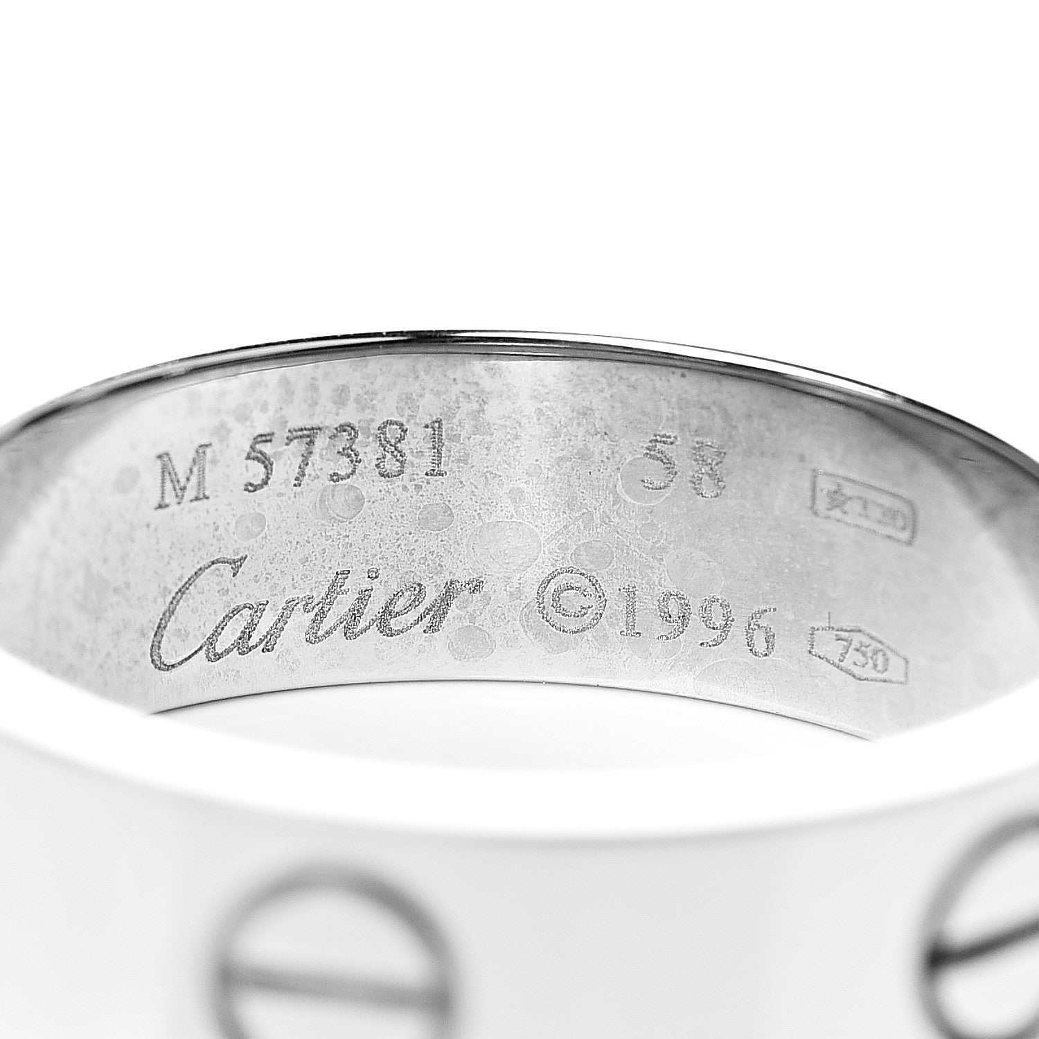 Cartier 18K White Gold 6mm LOVE Ring 58 8.25 4 of 5