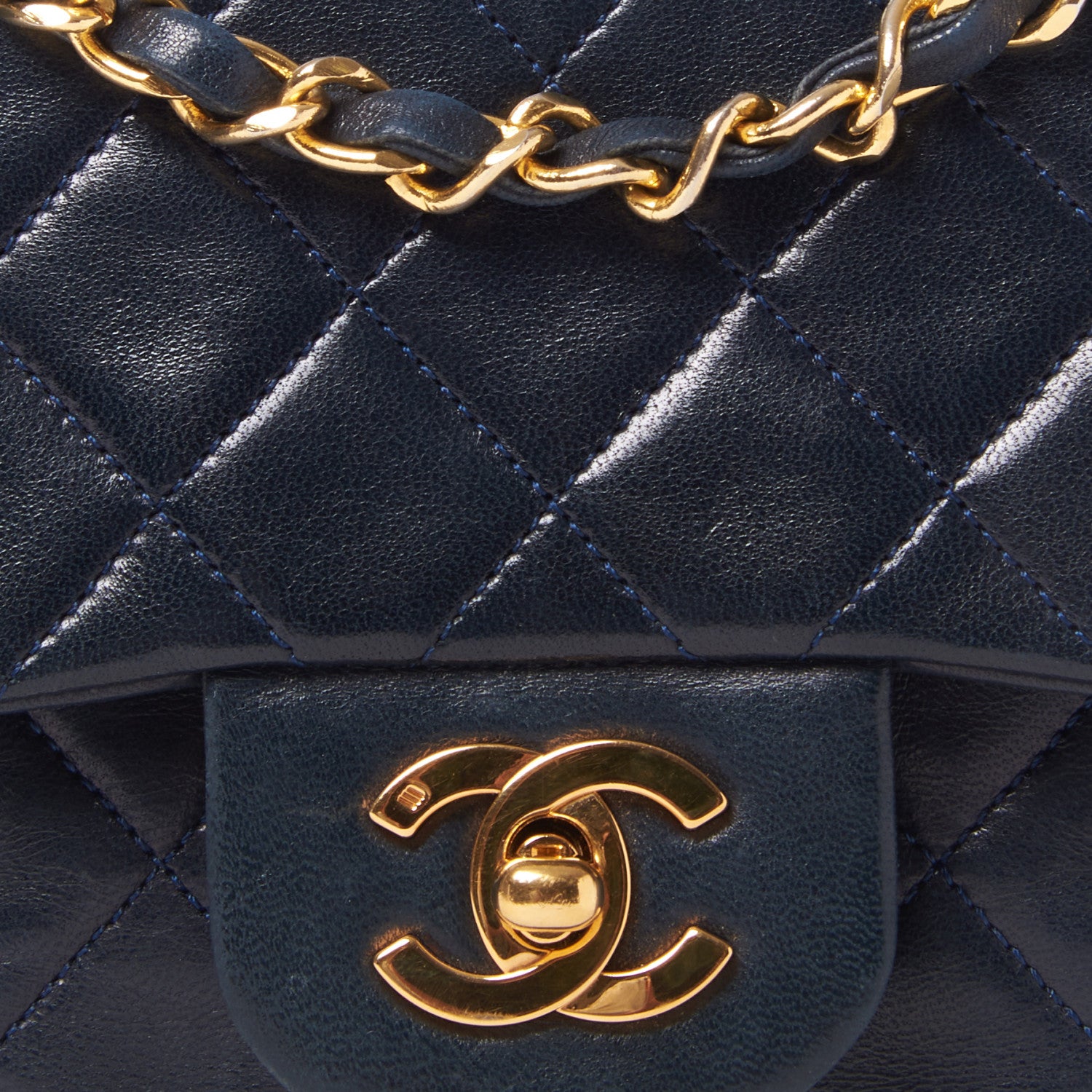 Chanel Lambskin Quilted Small Double Flap Navy 7 of 9