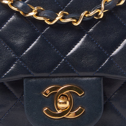 Chanel Lambskin Quilted Small Double Flap Navy 7 of 9
