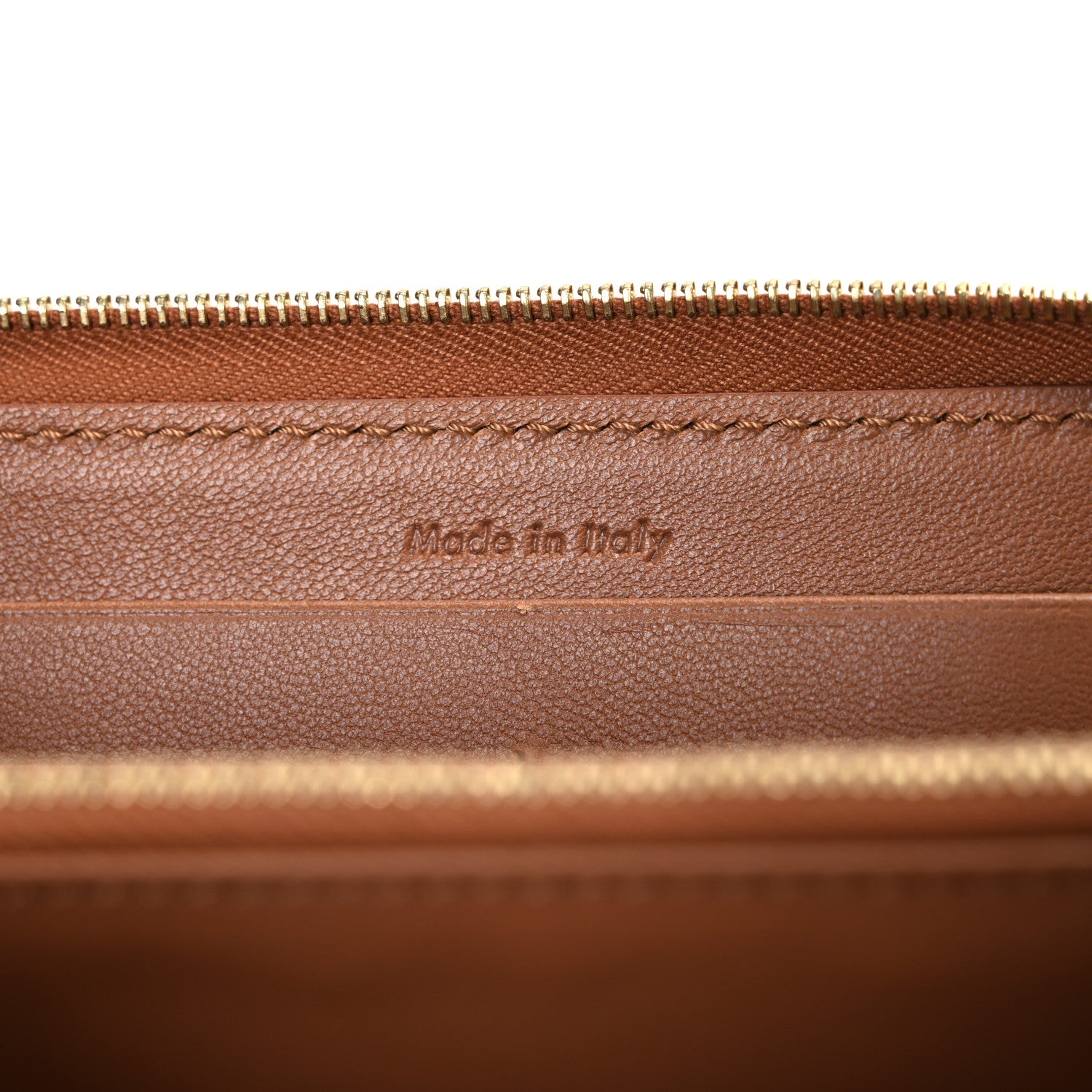 Celine Calfskin Zip Around Multifunction Wallet Tan 7 of 8
