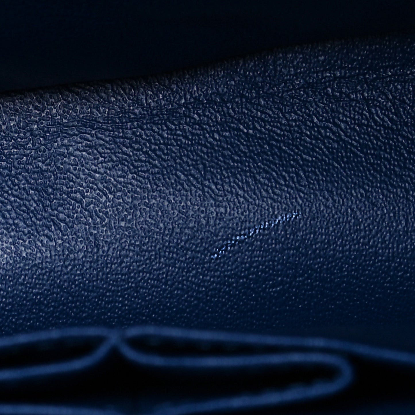 Denim Quilted Medium Double Flap Blue