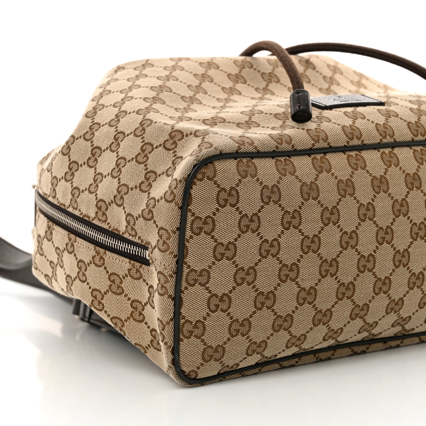 Monogram Dollar Calfskin O Drawstring Backpack Beige Ebony Testa di Moro Dark Chocolate