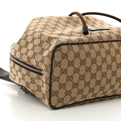 Gucci Monogram Dollar Calfskin O Drawstring Backpack Beige Ebony Testa di Moro Dark Chocolate 9 of 16