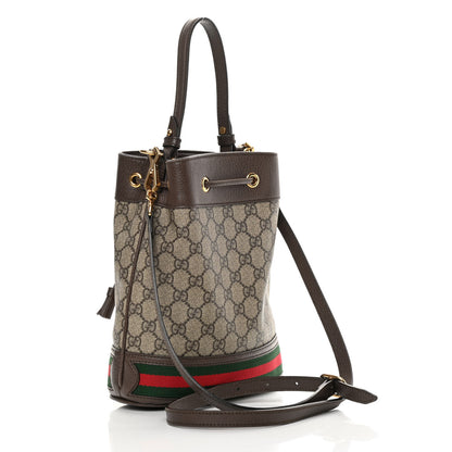 Gucci GG Supreme Monogram Web Small Ophidia Bucket Bag Brown 3 of 16