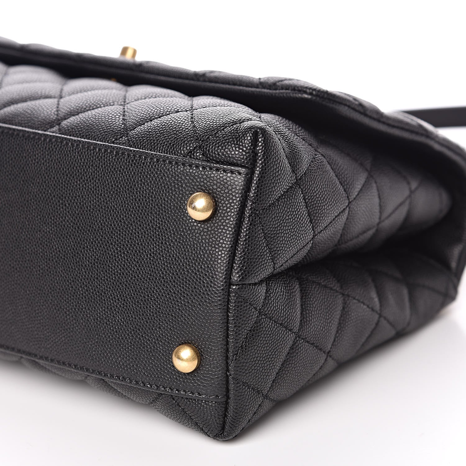 Chanel Caviar Lizard Embossed Quilted Small Coco Handle Flap Black 10 of 11