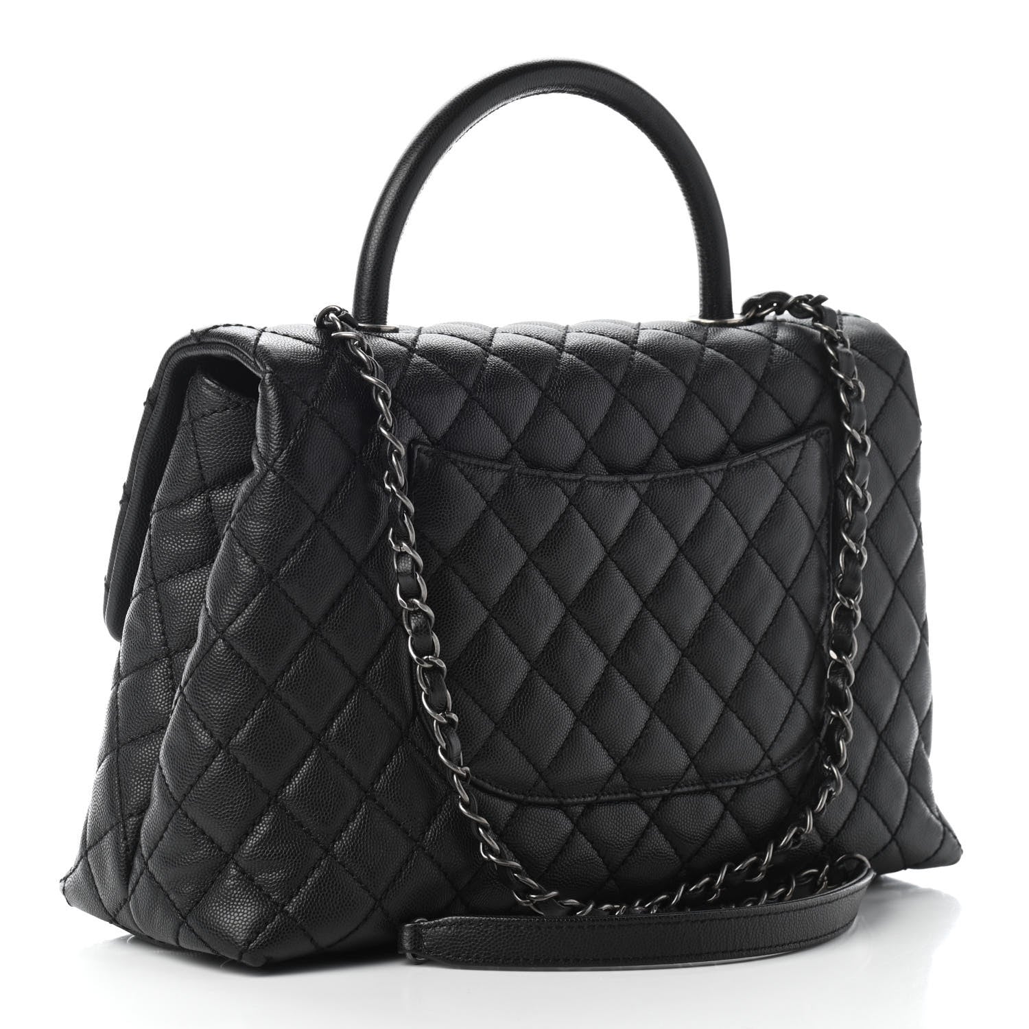 Chanel Caviar Quilted Medium Coco Handle Flap Black 3 of 9