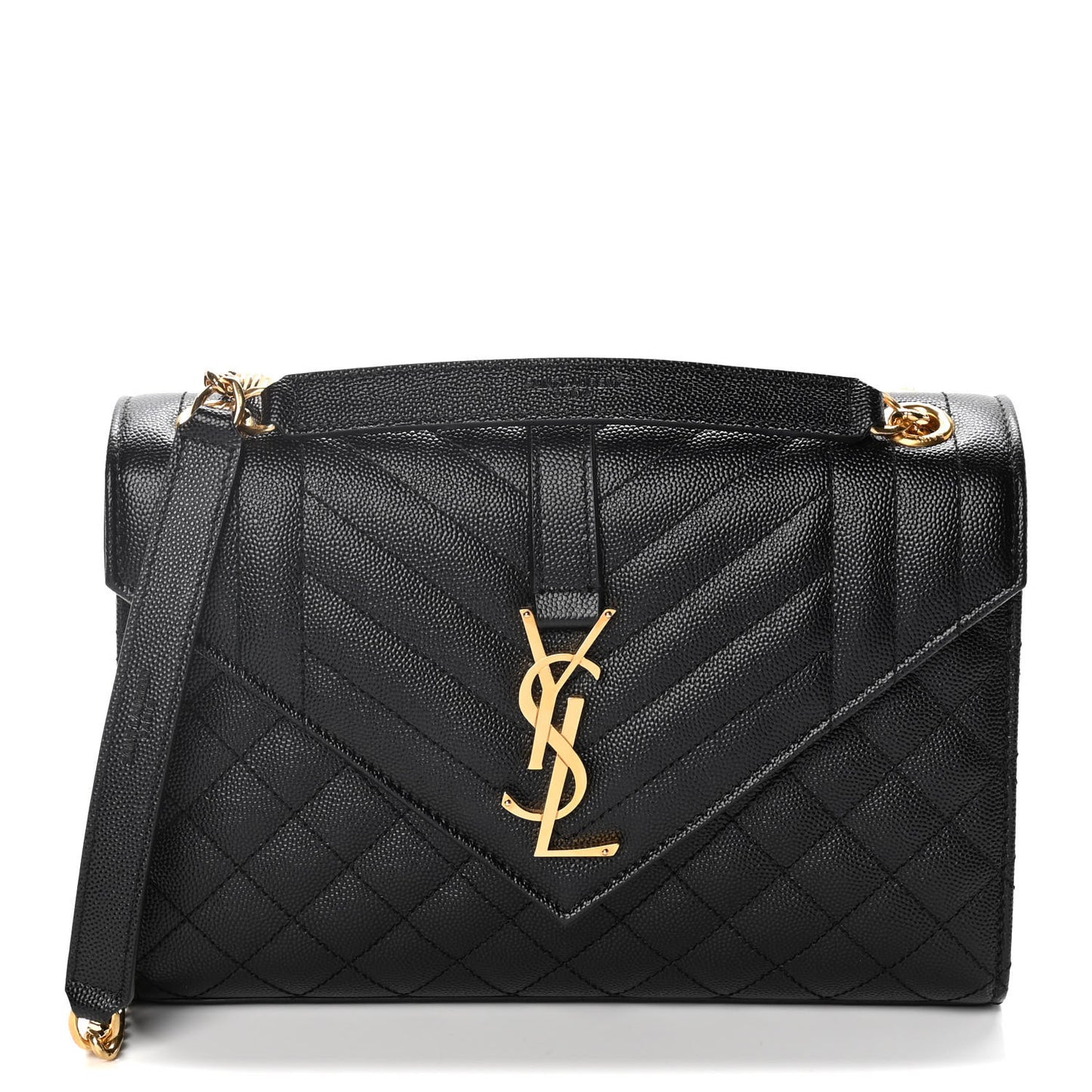 Grain De Poudre Textured Mixed Matelasse Triquilt Medium Monogram Satchel Black