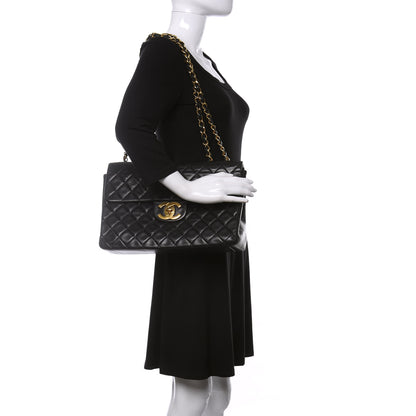 Chanel Lambskin Quilted XL Jumbo Single Flap Black 2 of 11