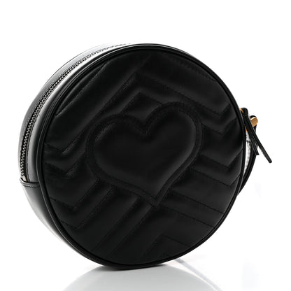 Gucci Calfskin Matelasse GG Marmont Round Wrist Wallet Black 3 of 8