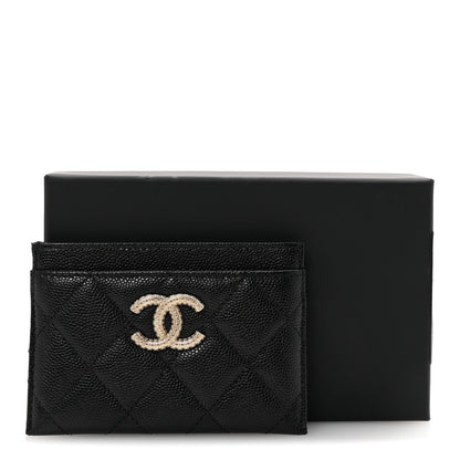 Chanel Caviar Quilted Studded CC Card Holder Black 9 of 9