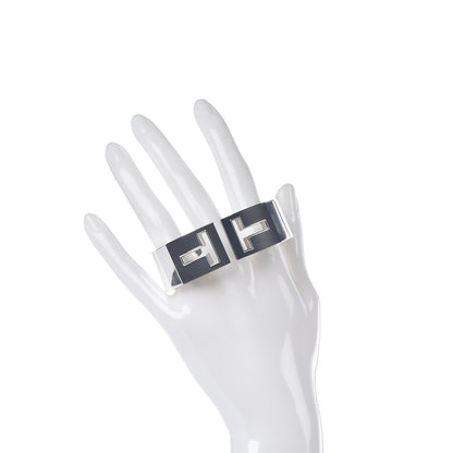 Tiffany Sterling Silver Black Ceramic T Cutout Cuff Bracelet 2 of 4