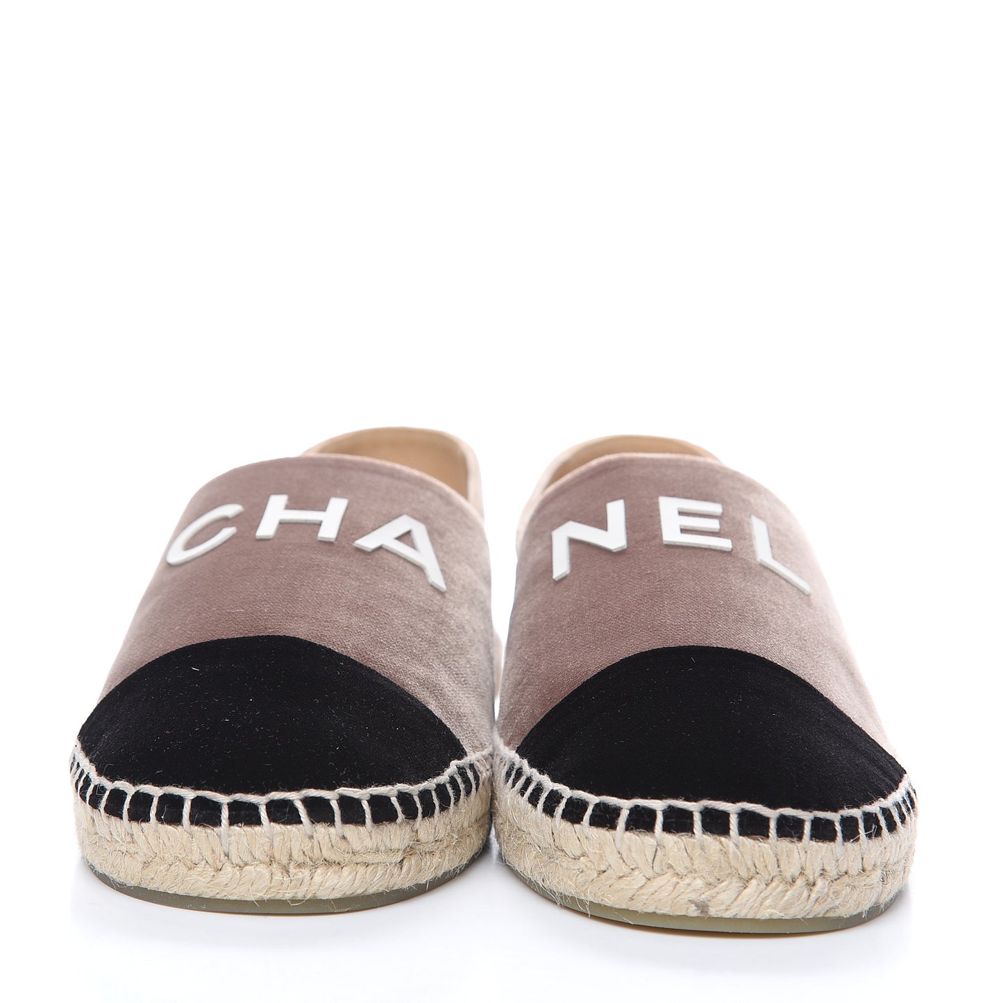 Velvet Logo Espadrilles 40 Beige Black
