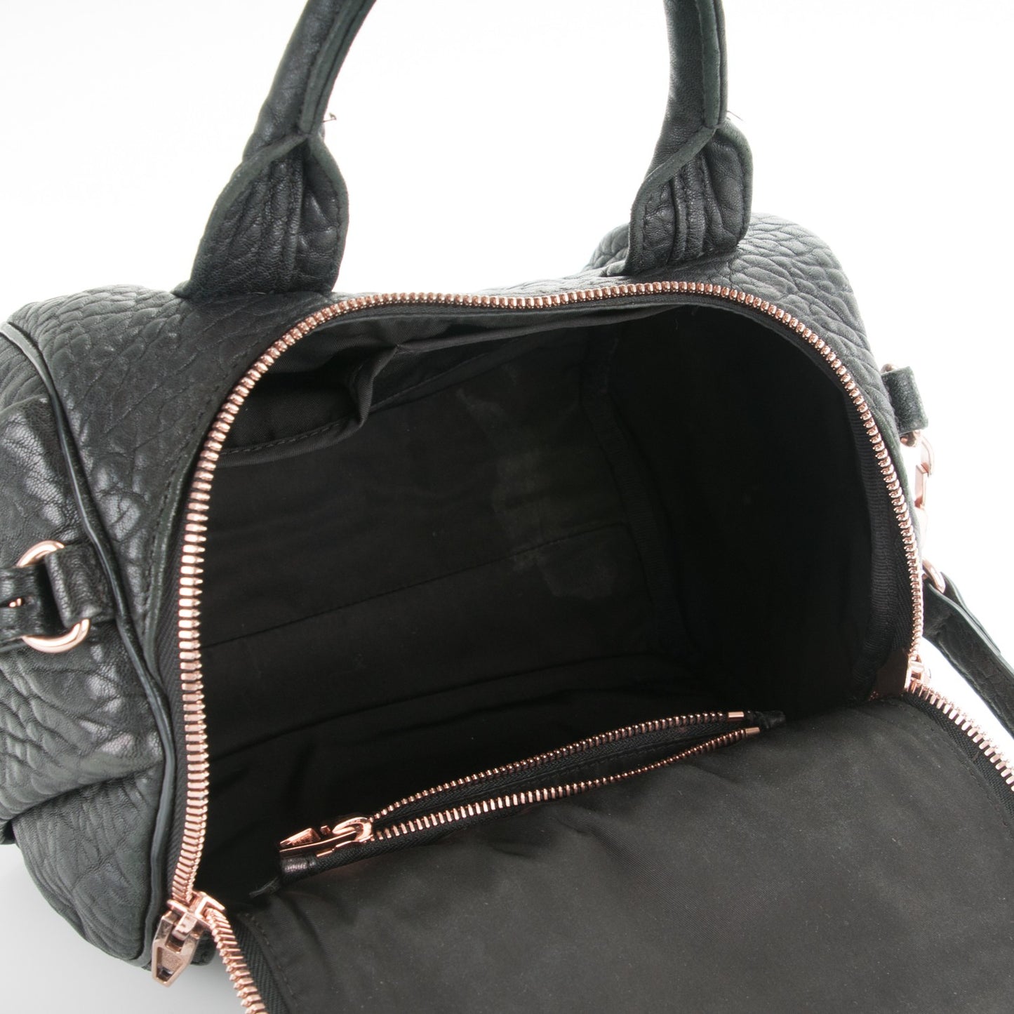 Pebbled Lambskin Rockie Black Rose Gold Hardware