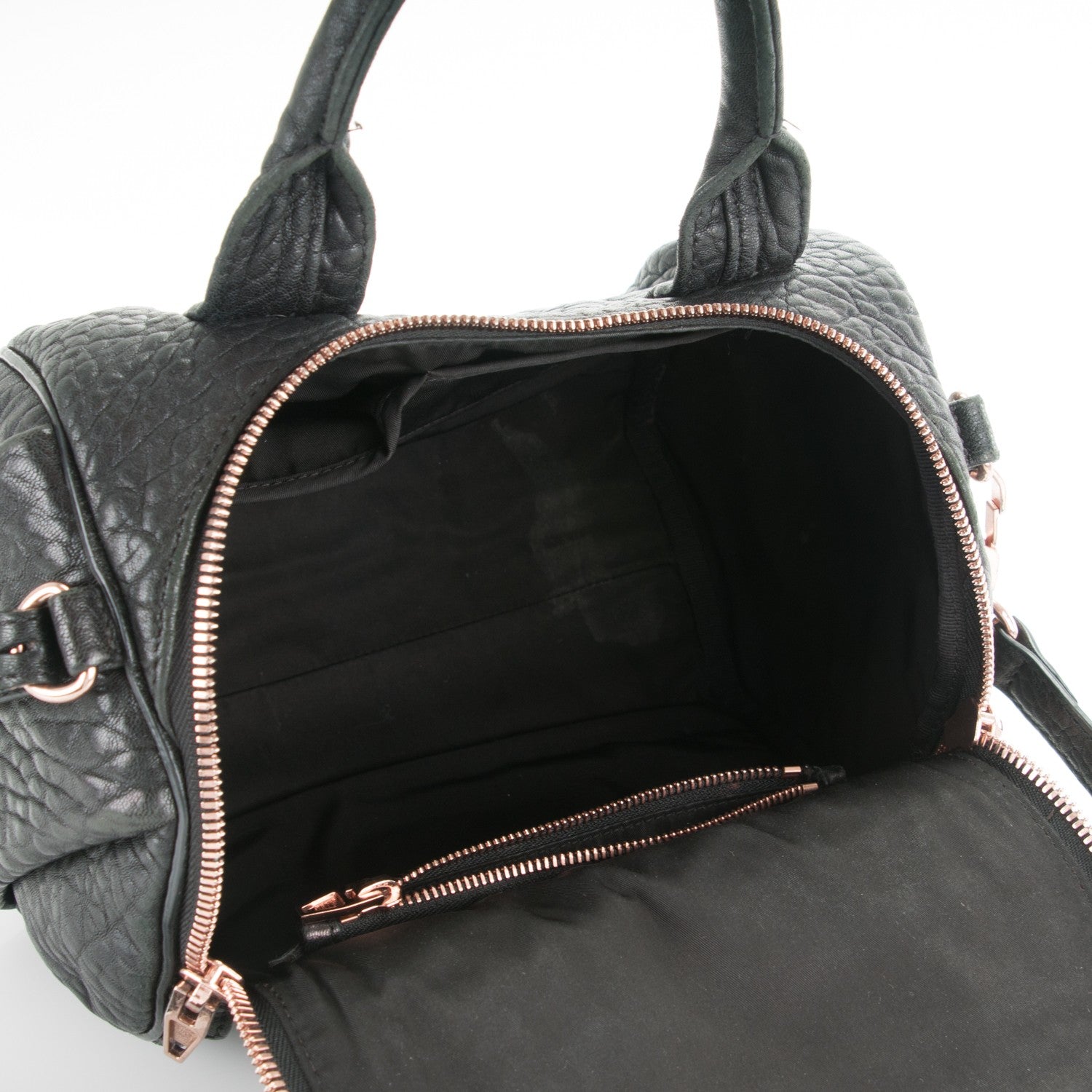Alexander Wang Pebbled Lambskin Rockie Black Rose Gold Hardware 5 of 18