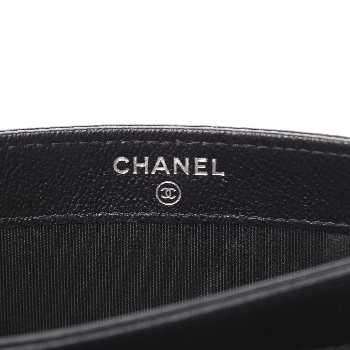 Caviar Quilted CC Box Strap Pouch Black