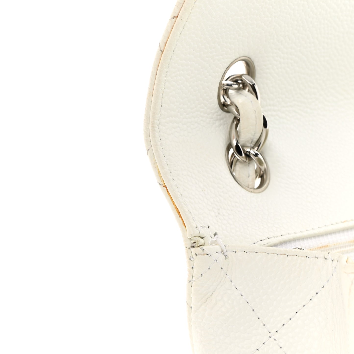 Caviar Quilted Maxi Single Flap White