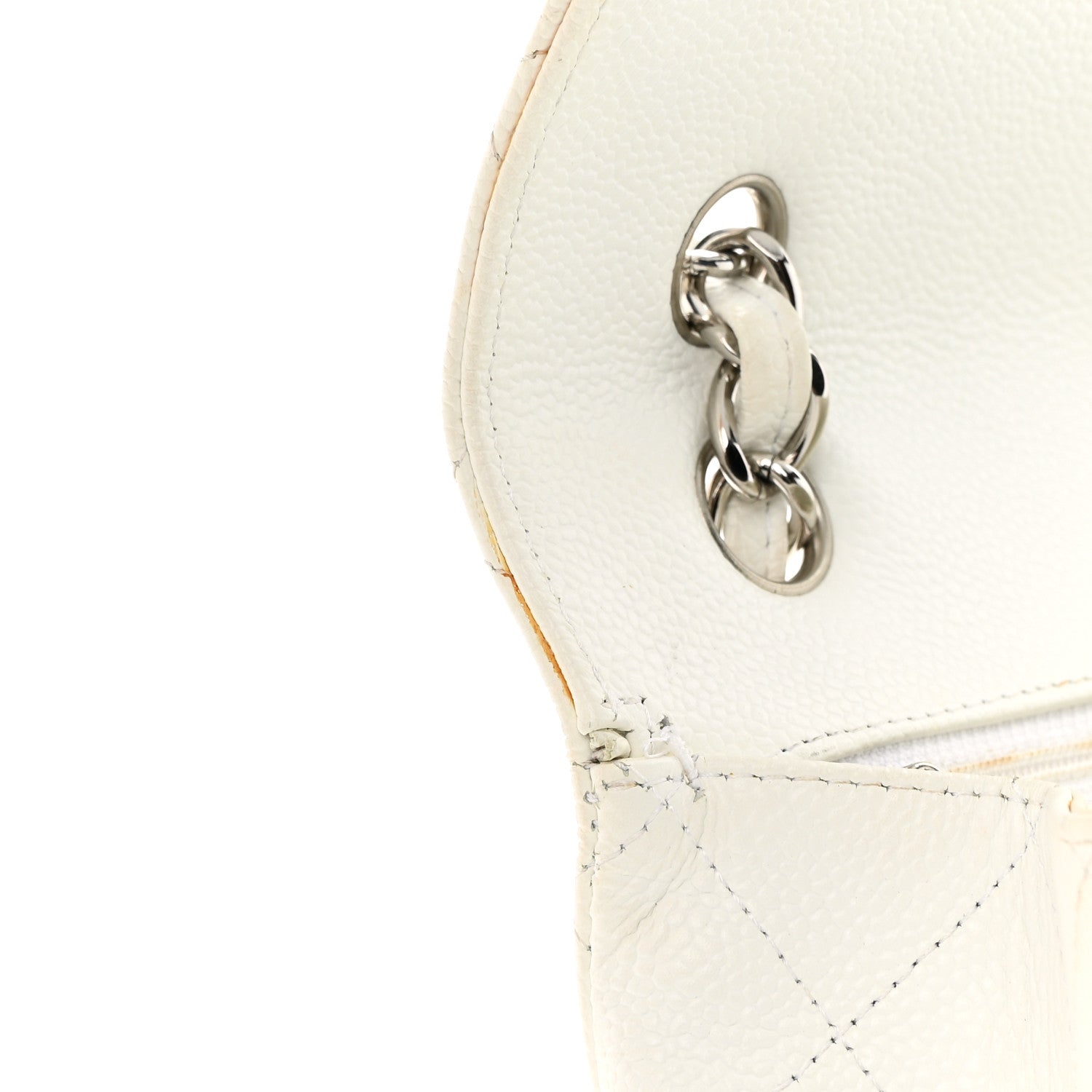 Chanel Caviar Quilted Maxi Single Flap White 14 of 18