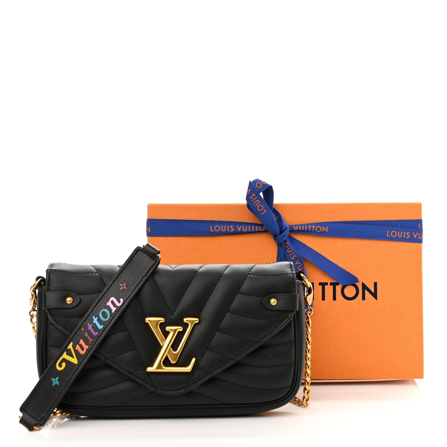 Louis Vuitton Calfskin New Wave Chain Pochette Black 10 of 10