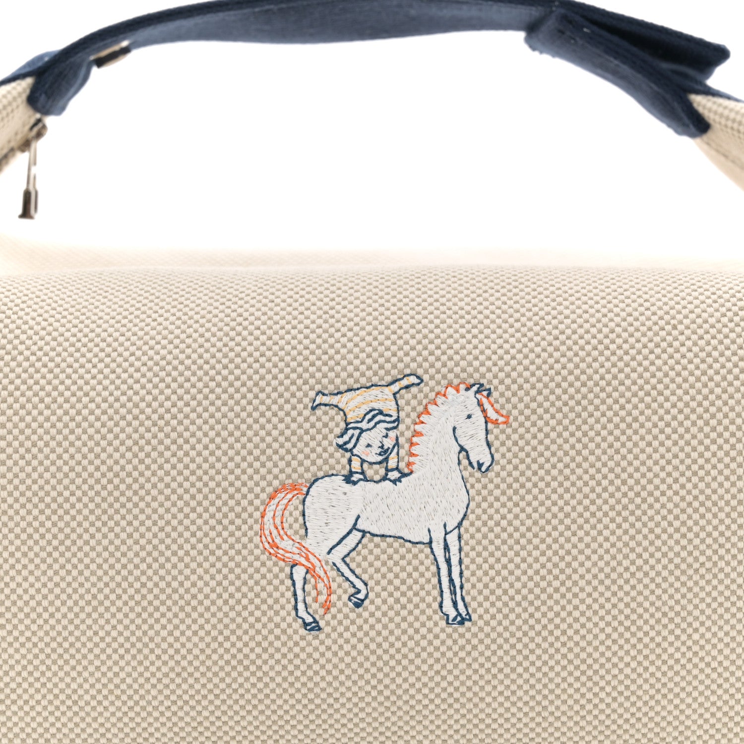 Hermes Canvas Large Bride-A-Brac Cabriole Case Gris Perle 8 of 10
