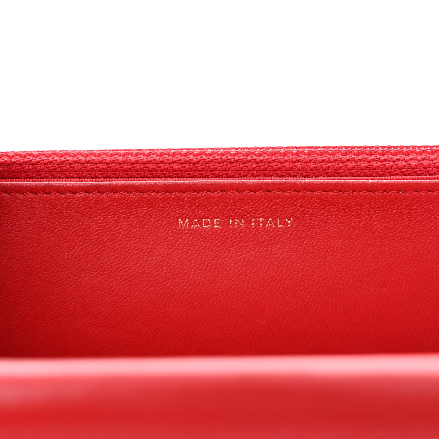 Lambskin Quilted Chain Around Wallet On Chain WOC Red