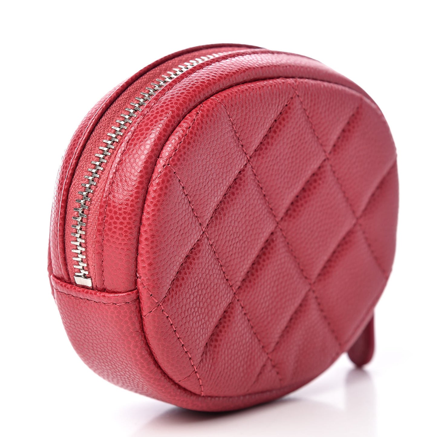 Caviar Quilted Zip Around Classic Coin Purse Dark Pink