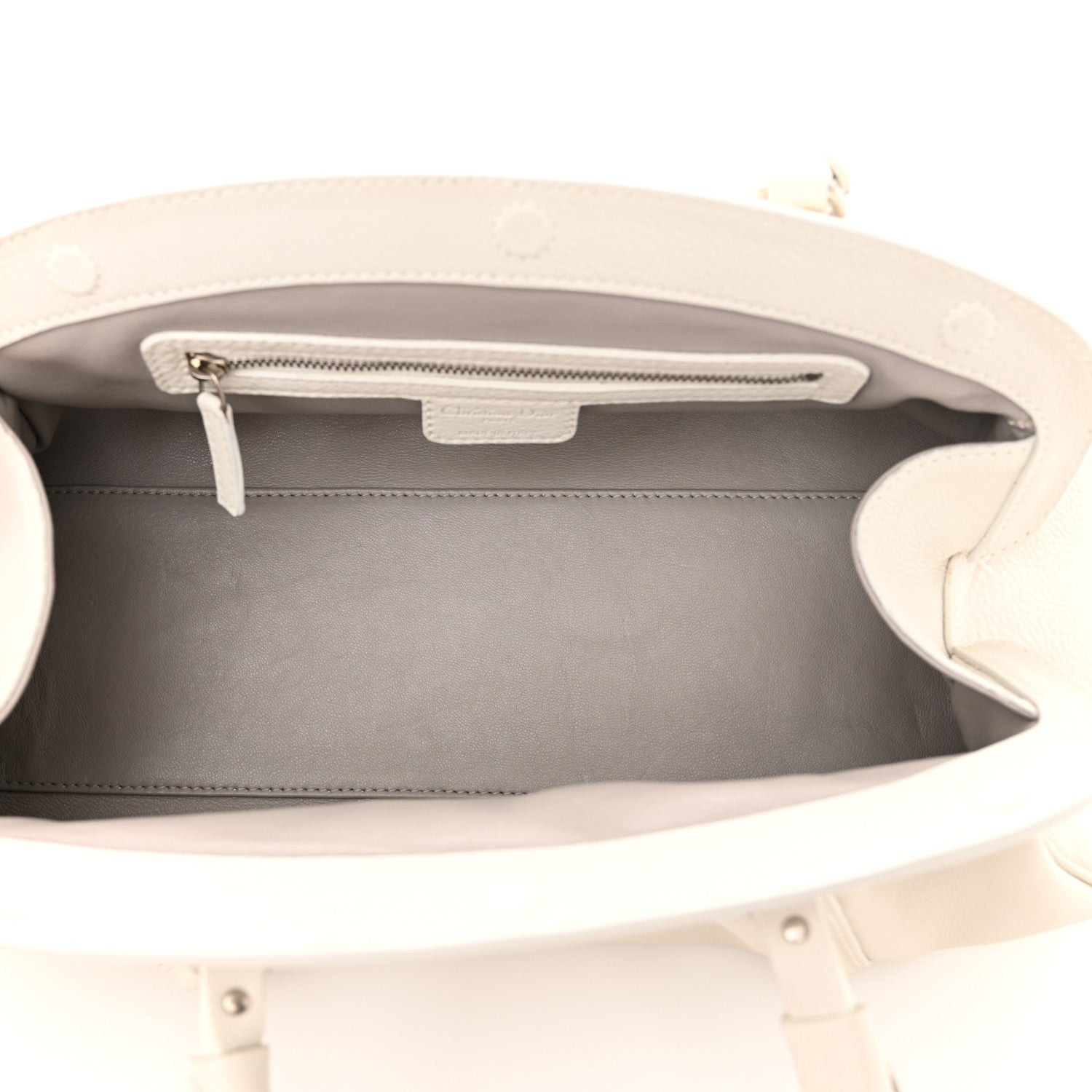 Christian Dior Calfskin My Dior Frame Pocket Satchel White 5 of 19