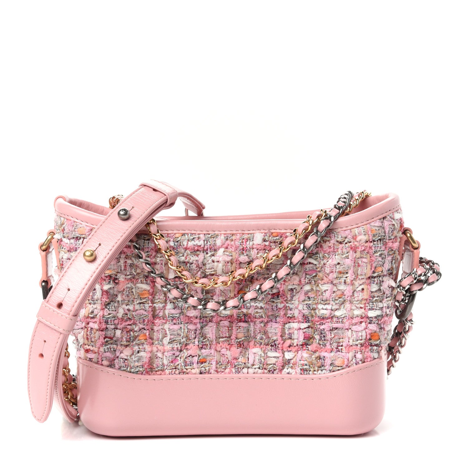 Chanel Tweed Calfskin Small Gabrielle Hobo Light Pink 1 of 10