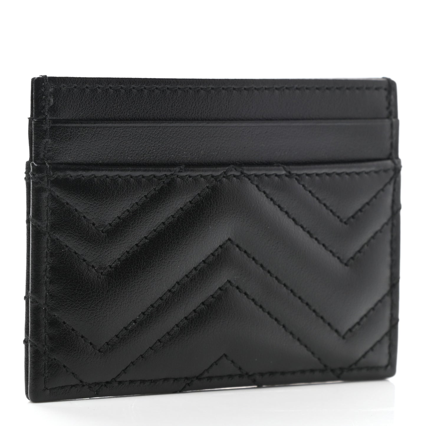 Calfskin Matelasse GG Marmont Card Holder Black
