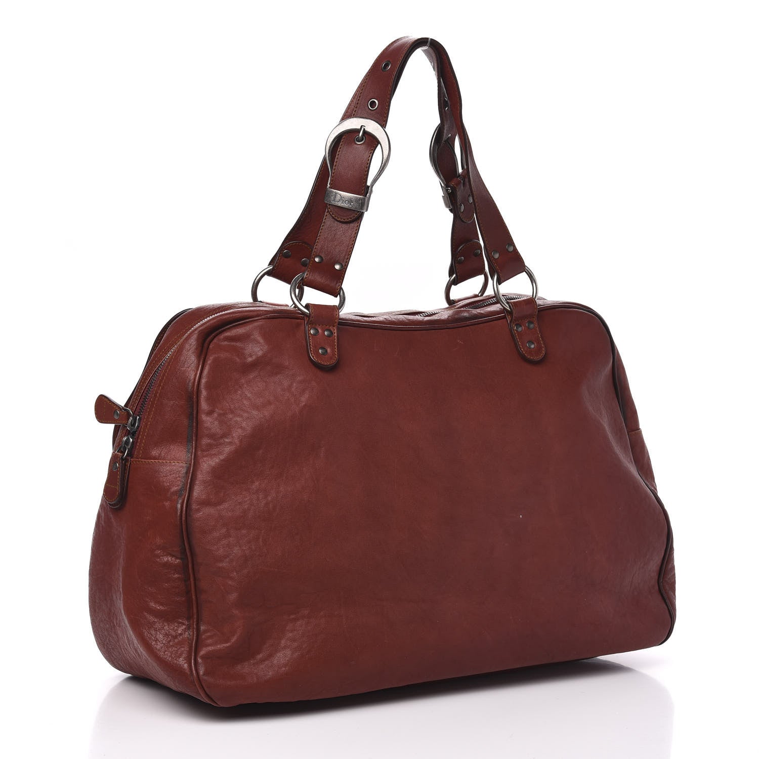 Christian Dior Calfskin Medium Gaucho Double Saddle Bag Red 2 of 14