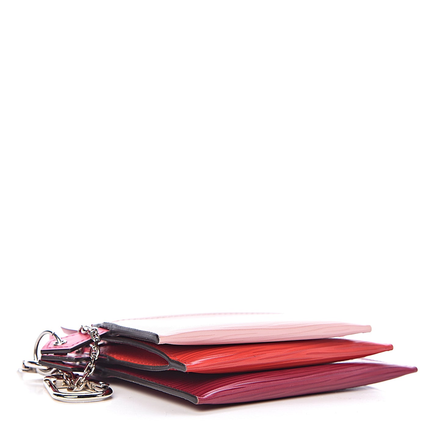 Epi Trio Card Case Wallet Rose Ballerine Rouge Fuchsia