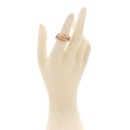 Bulgari 18K Rose Gold Diamond Serpenti Viper Pave Wrap Ring M 50 5.25 2 of 4